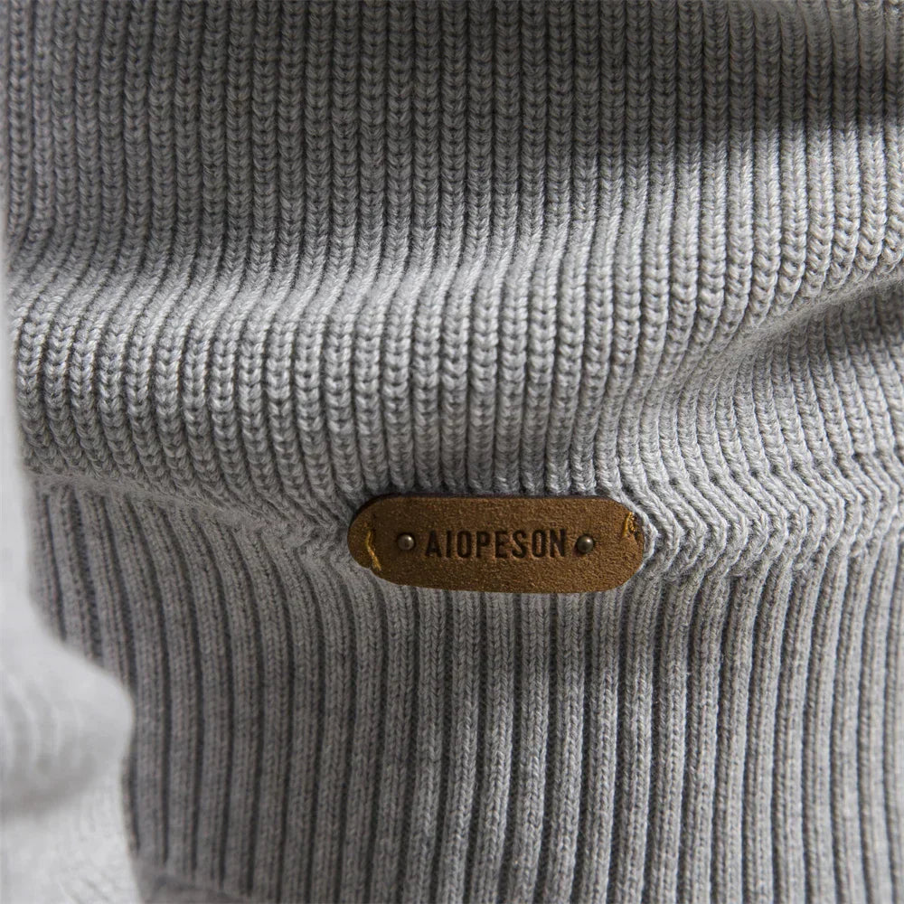 Heren Trui Half Zip Klassiek Gebreid Wolmix