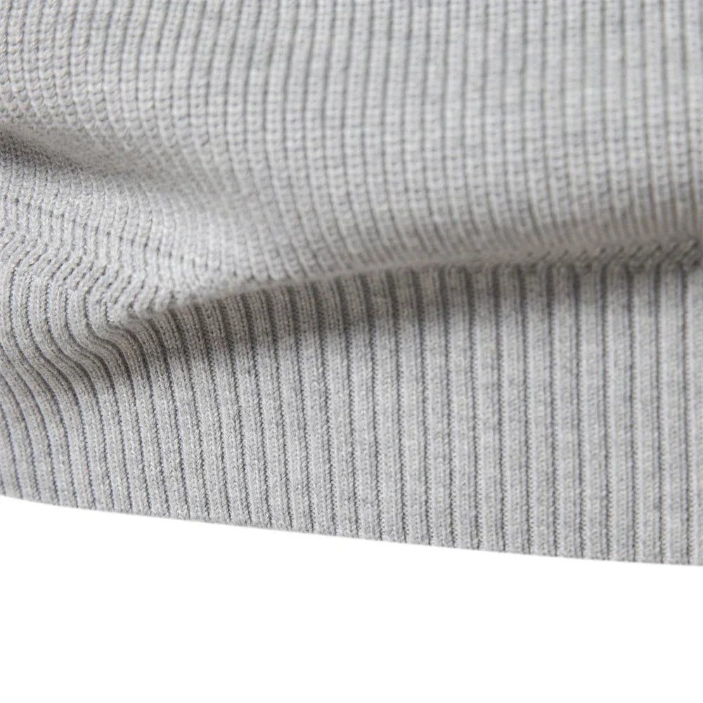 Heren Trui Half Zip Klassiek Gebreid Wolmix