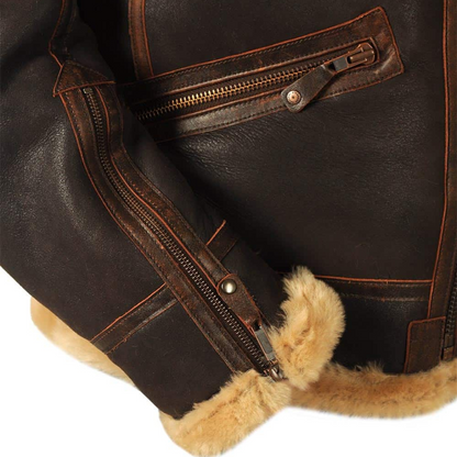 Heren Bomberjack Warm Fleece Gevoerd Met Kraag