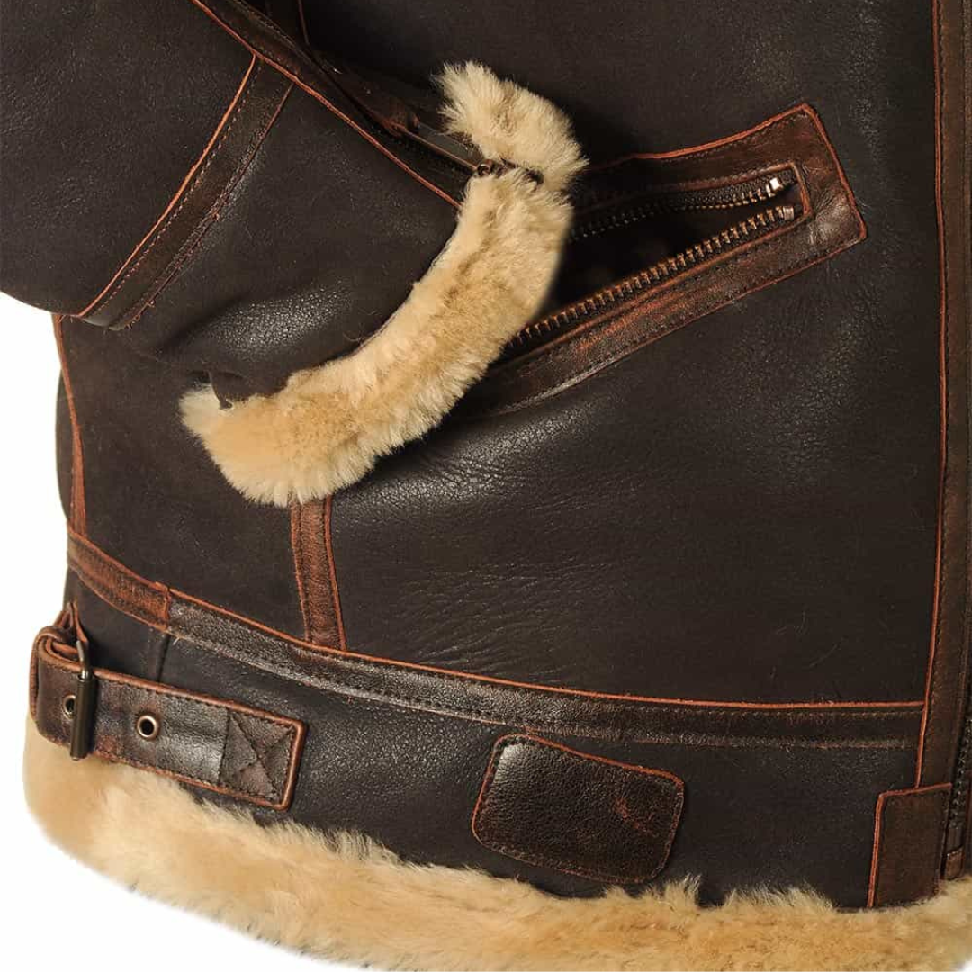Heren Bomberjack Warm Fleece Gevoerd Met Kraag