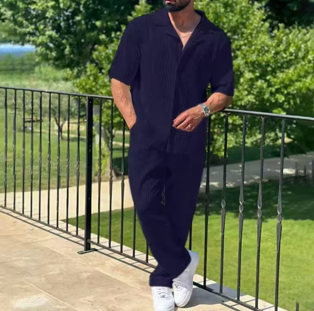 Heren Zomerset Broek en Overhemd Luchtig Casual Set