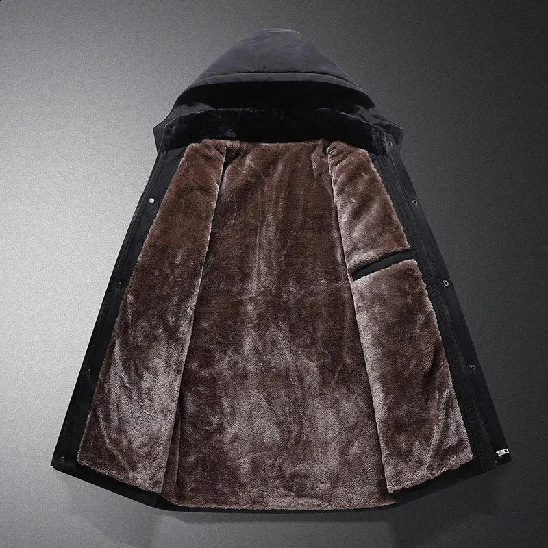 Heren Outdoor Winterjas Waterafstotend Fleece Gevoerd met Capuchon