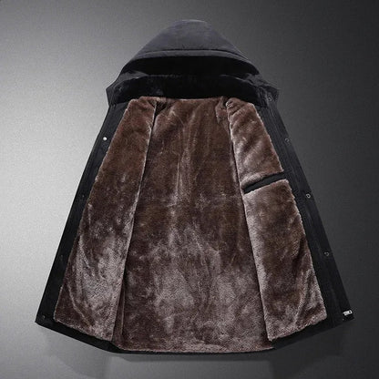 Heren Outdoor Winterjas Waterafstotend Fleece Gevoerd met Capuchon