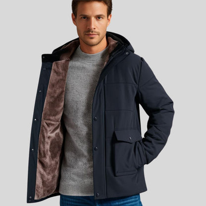 Heren Outdoor Winterjas Waterafstotend Fleece Gevoerd met Capuchon