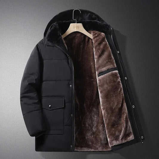 Heren Outdoor Winterjas Waterafstotend Fleece Gevoerd met Capuchon - StudioMarella
