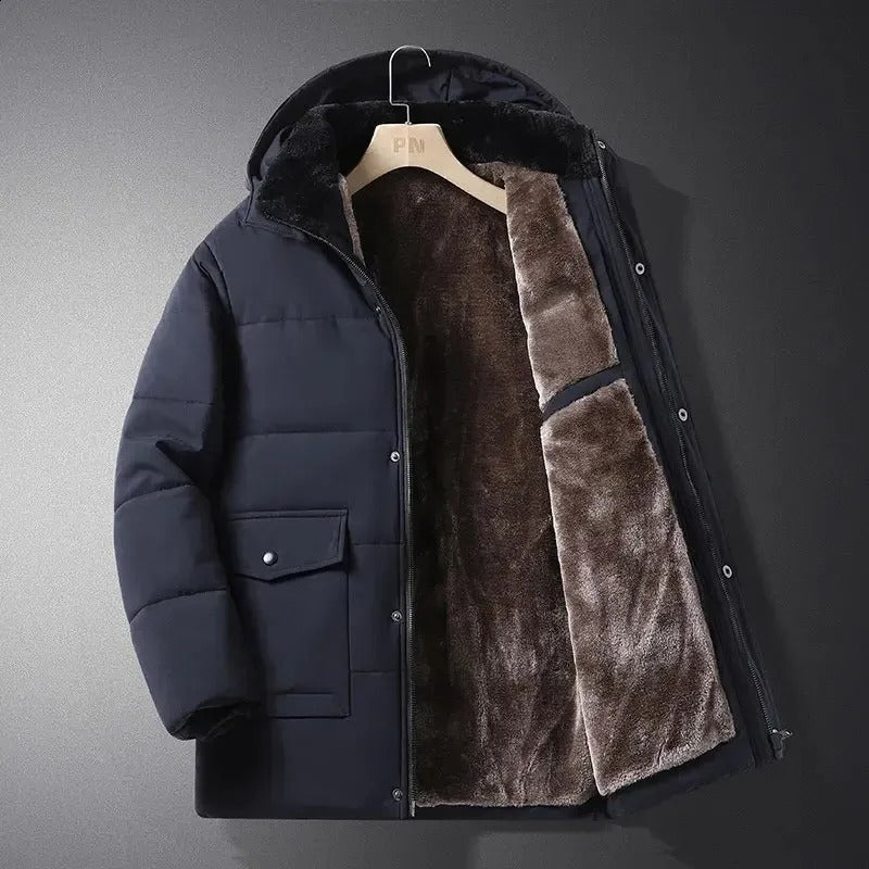 Heren Outdoor Winterjas Waterafstotend Fleece Gevoerd met Capuchon