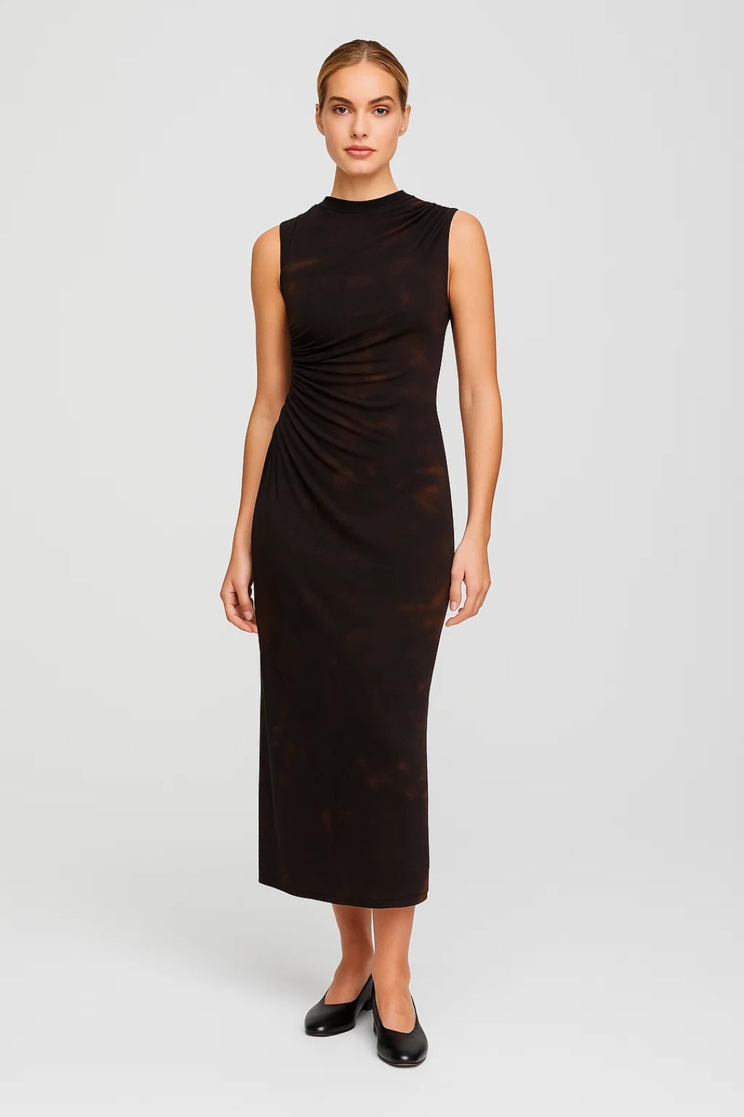 Mouwloze Midi Jurk Dames Zomer Elegant Ruches - StudioMarella