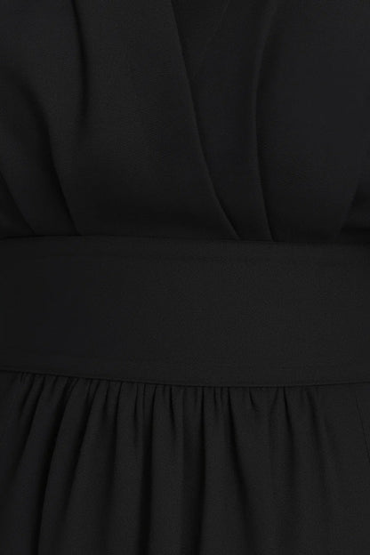 Dames Jurk Midi V-hals met Pofmouwen Casual Stijl