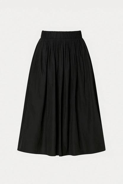 Midi Rok Dames Wijdvallend Elastisch met Plooien Casual