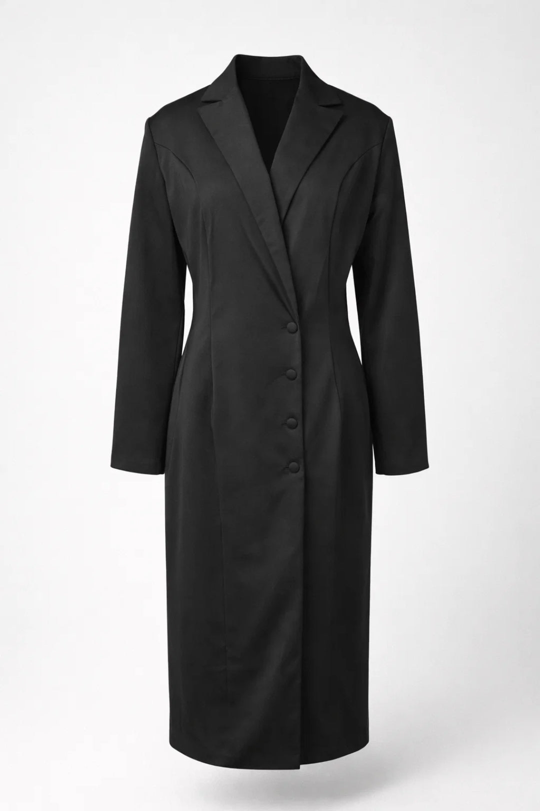 Midi Jurk Dames Blazer Model met Knoopsluiting Klassieke Stijl - StudioMarella