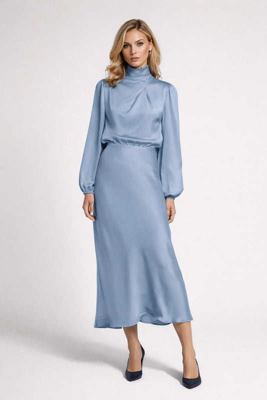 Midi Jurk Dames Lente Comfortabel Met Plooien - StudioMarella