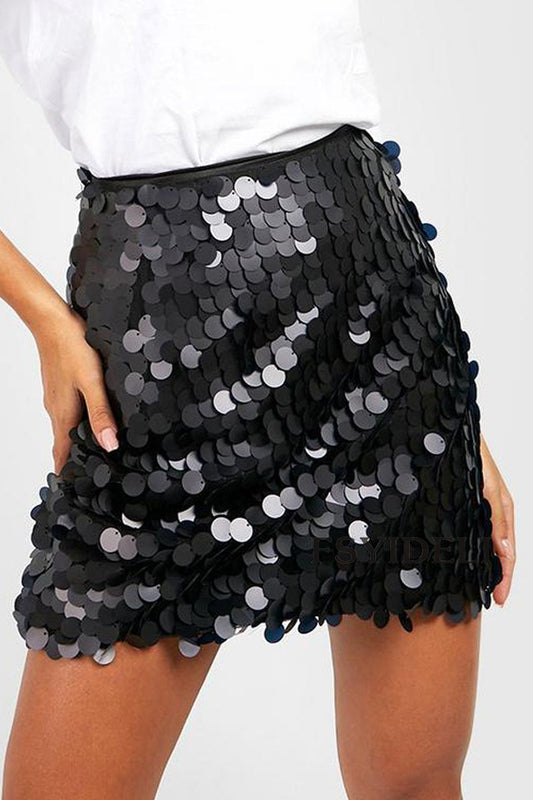 Feestelijke Pailletten Rok Lange Jurk Dames Gouden Glitter - StudioMarella