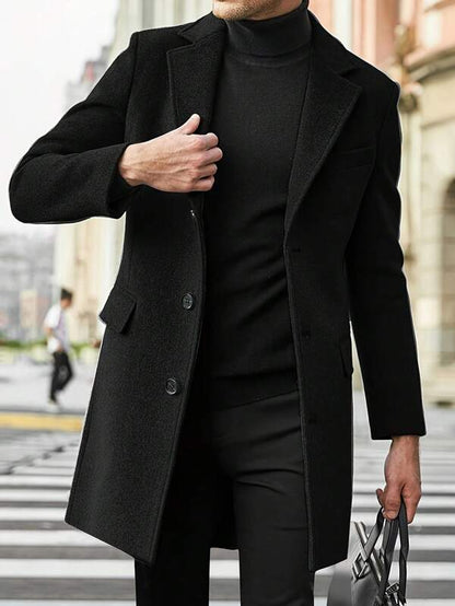 Heren Trenchcoat Bruin Warme Winterjas Losse Pasvorm - StudioMarella