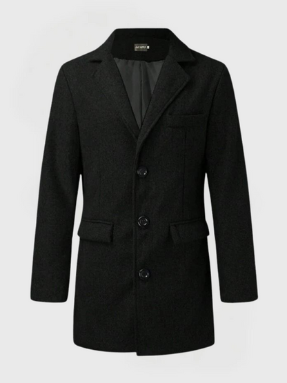 Heren Trenchcoat Bruin Warme Winterjas Losse Pasvorm
