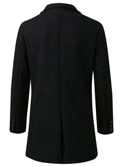 Heren Trenchcoat Bruin Warme Winterjas Losse Pasvorm