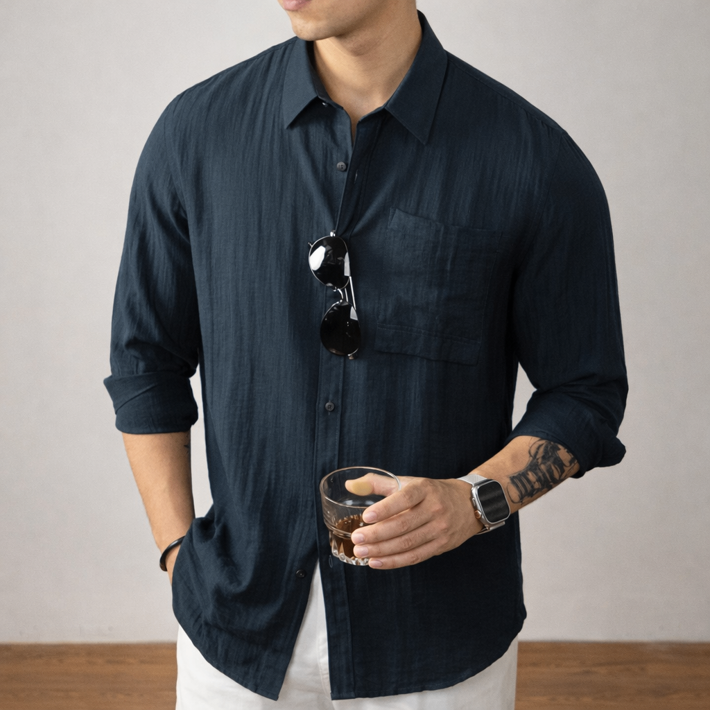 Linnen Overhemd Heren Stijlvol Luchtig Zomerkleding