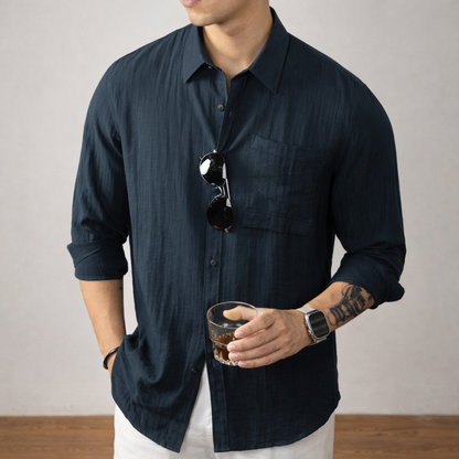 Linnen Overhemd Heren Stijlvol Luchtig Zomerkleding