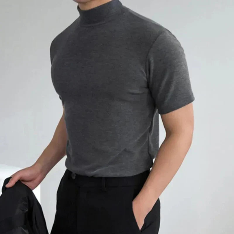 Mannen T-Shirts Slim Fit Transpirant Hoge Boord