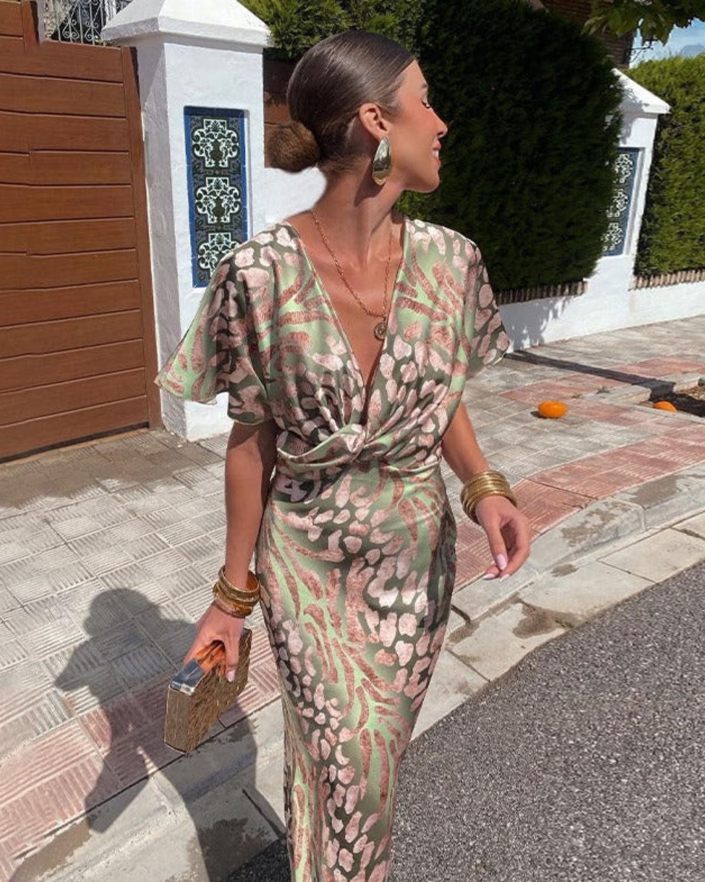 Milou | Elegante abito lungo da donna con drappeggio 3