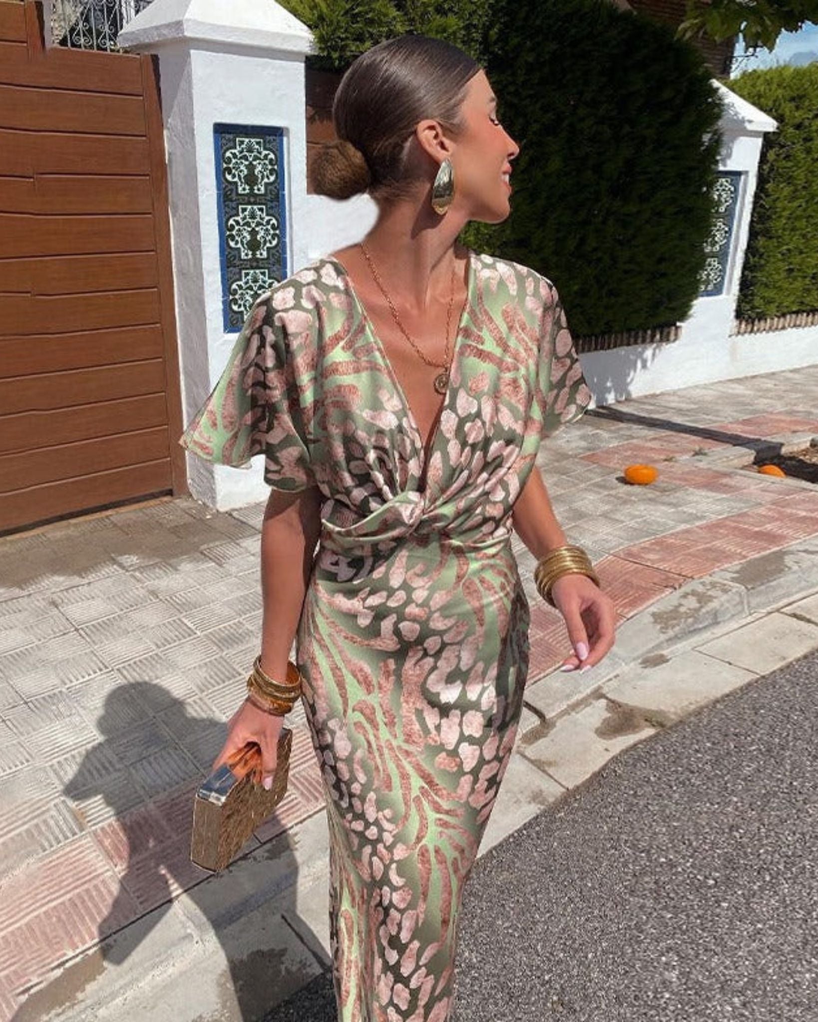 Milou | Elegante abito lungo da donna con drappeggio 3