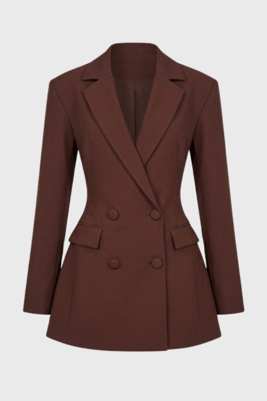 Dames Mini Jurk met Blazer Snit en V-hals Elegant Kort - StudioMarella