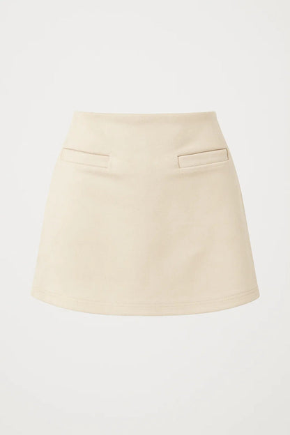 Korte Rok Dames Hoge Taille met Nepzakken Elegant Zwart - StudioMarella
