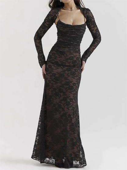 Kanten Maxi Jurk Elegante Feestjurk voor Vrouw - StudioMarella