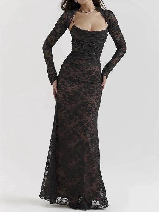 Kanten Maxi Jurk Elegante Feestjurk voor Vrouw - StudioMarella