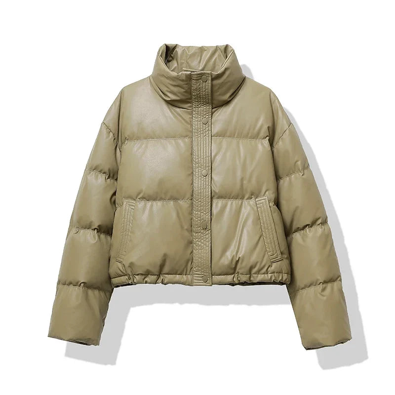Mira | Dames Winterjas - Trendy Cropped Pufferjack met Hoge Nek 2