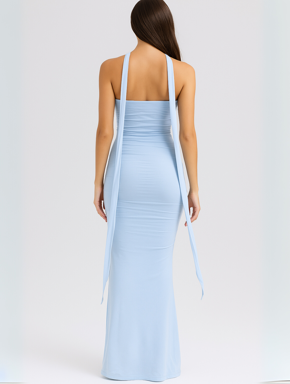 Mireille | Dames Strapless Chokerjurk - Vloerlengte, Elegant en Flatterend 3