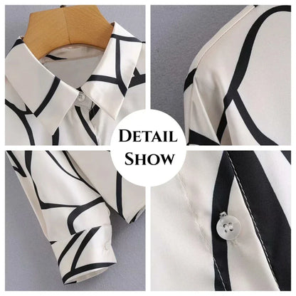 Dames Top Lange Mouwen 3D Geruit Modieus Design