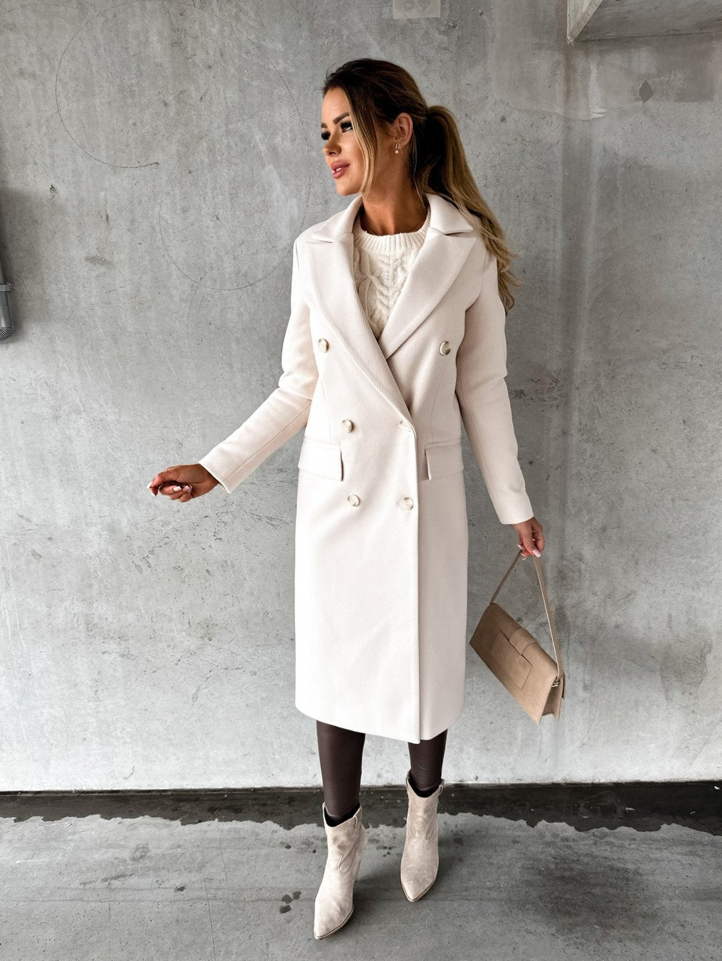 Lange Modewinterjas voor Vrouwen