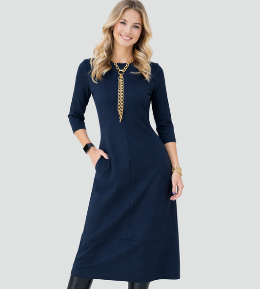 Vrouwelijke Maxi Jurk Met Zakken Vintage Stijl - StudioMarella