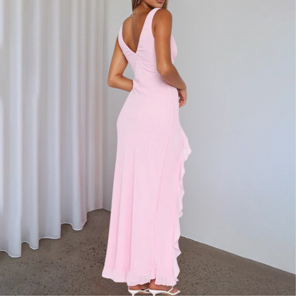 Mouwloze Maxi Jurk Met V-hals | Elegante Lange Jurk Dames 2