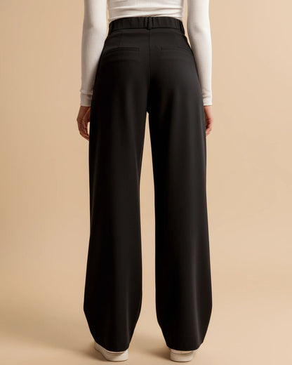 Mova | Zwarte Damesbroek Hoge Taille - Geplooide Pijpen, Elegant 8