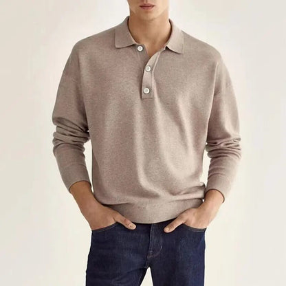 Heren Poloshirt Lange Mouw Klassiek Design