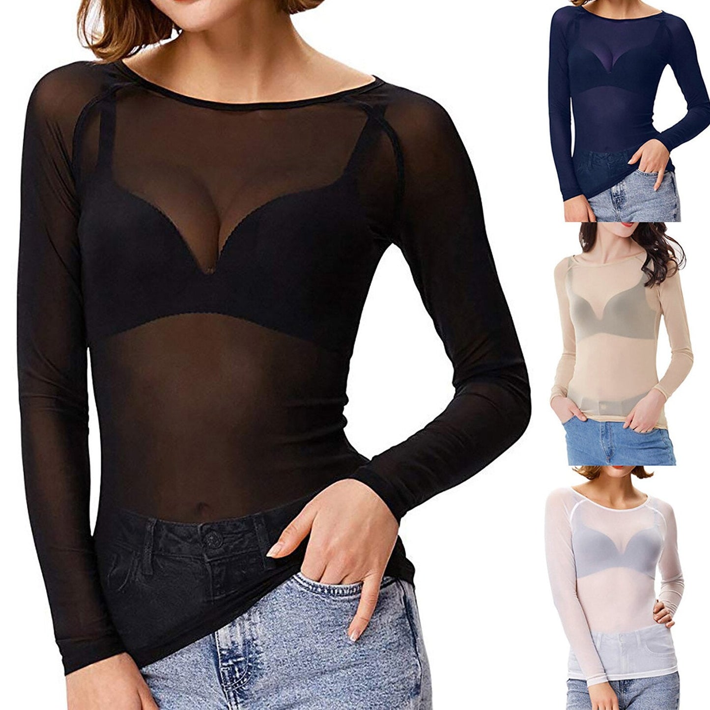 Dames Top Mesh Elegante Uitgaanskleding