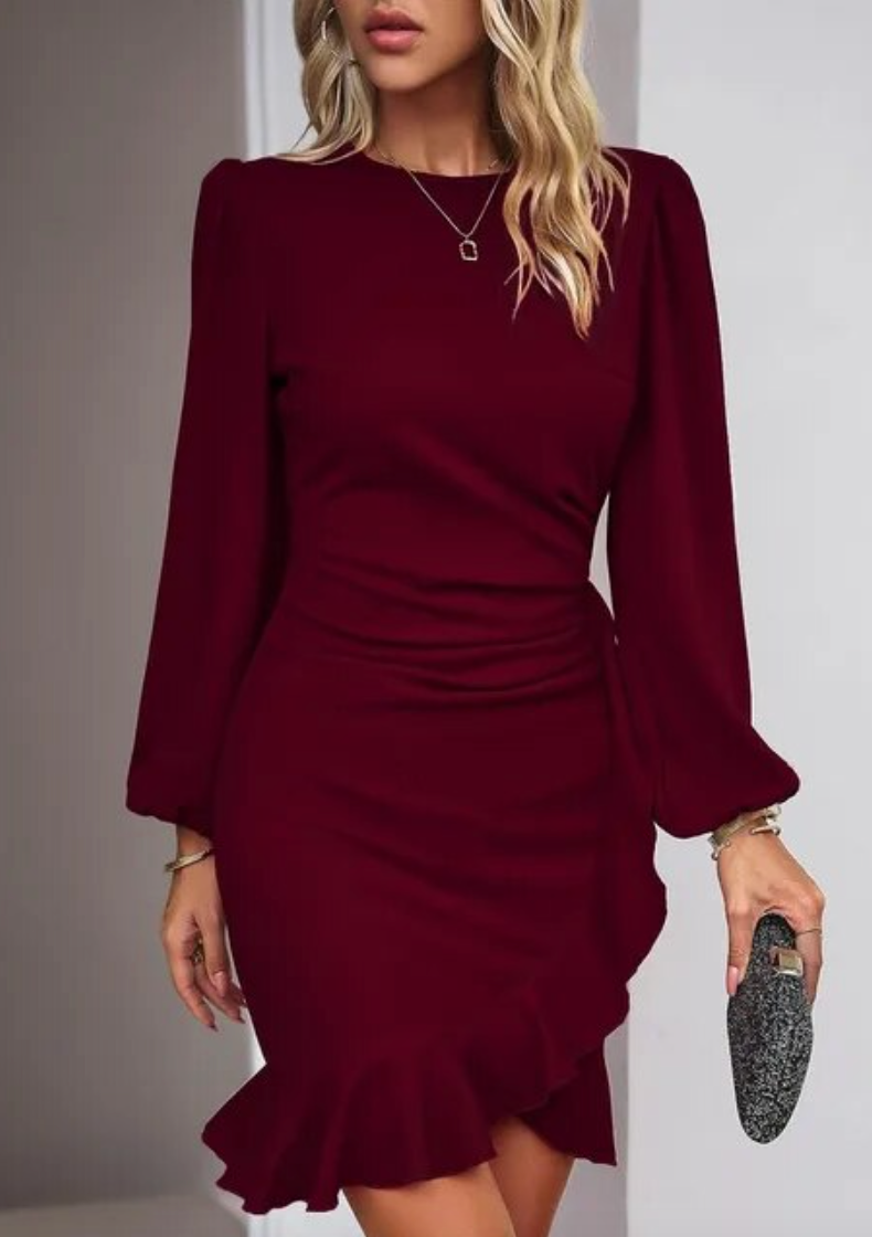 Formele Bodycon Jurk Geplooid voor Een avondje Uit