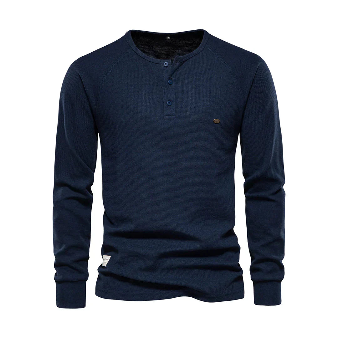 Heren Overhemd Lange Mouw Ronde Hals Knoopsluiting Comfortabel - StudioMarella