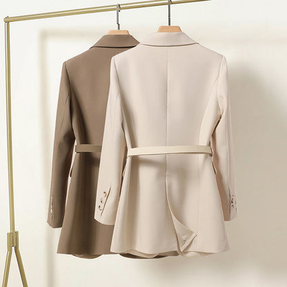 Dames Blazer Elegante Riemjas voor Werk en Feest