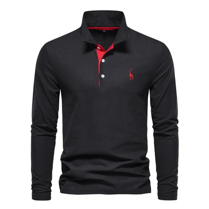 Polo Hemd Lange Mouw Katoen Casual Heren