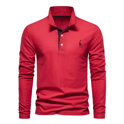 Polo Hemd Lange Mouw Katoen Casual Heren