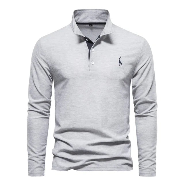 Polo Hemd Lange Mouw Katoen Casual Heren