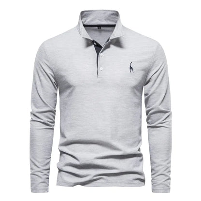 Polo Hemd Lange Mouw Katoen Casual Heren
