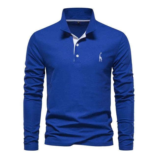Polo Hemd Lange Mouw Katoen Casual Heren