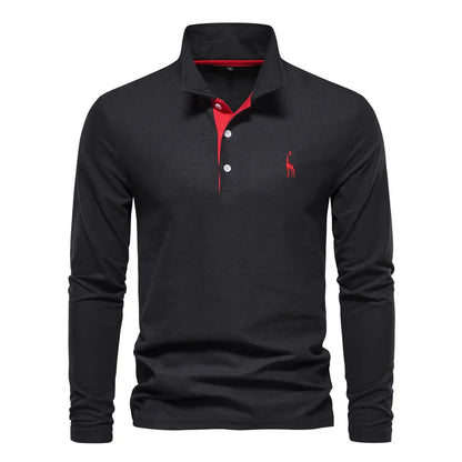 Polo Hemd Lange Mouw Katoen Casual Heren