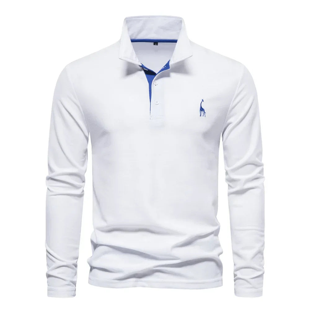 Polo Hemd Lange Mouw Katoen Casual Heren