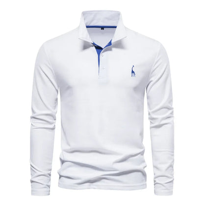 Polo Hemd Lange Mouw Katoen Casual Heren