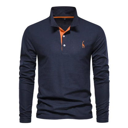 Polo Hemd Lange Mouw Katoen Casual Heren