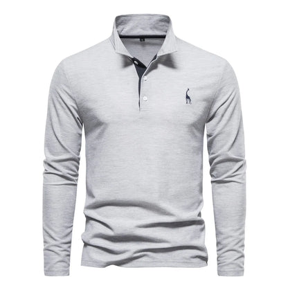 Polo Hemd Lange Mouw Katoen Casual Heren